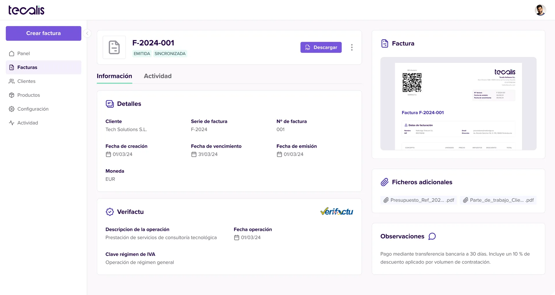 Crea y emite facturas Verifactu