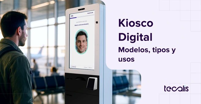 Hombre realizando un control de accesos en un kiosco digital blogpost header