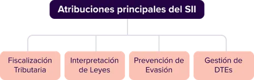 Infografía con las cuatro atribuciones principales del SII