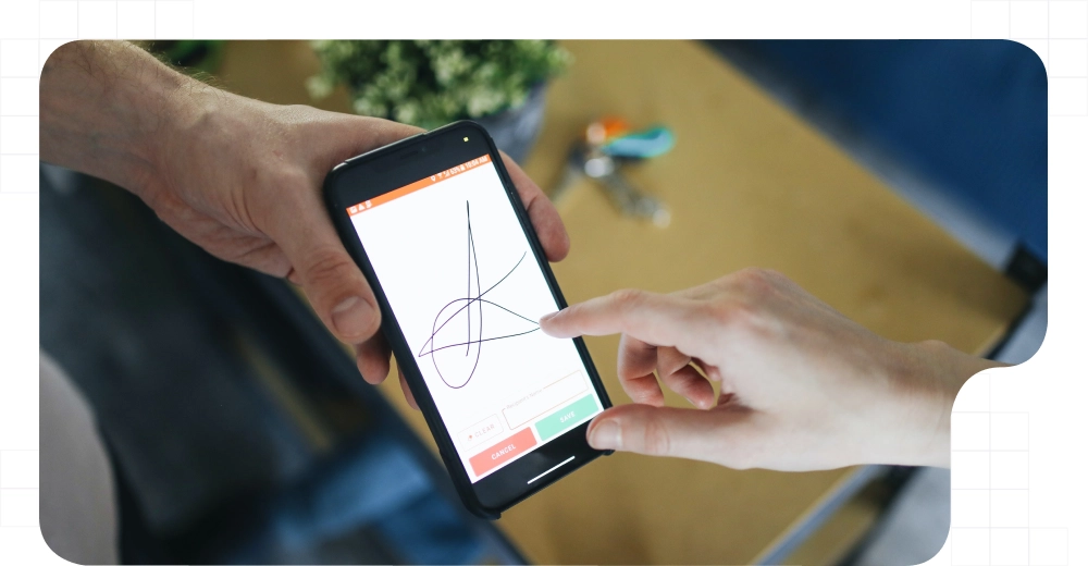 Electronic Signature in a smartphone