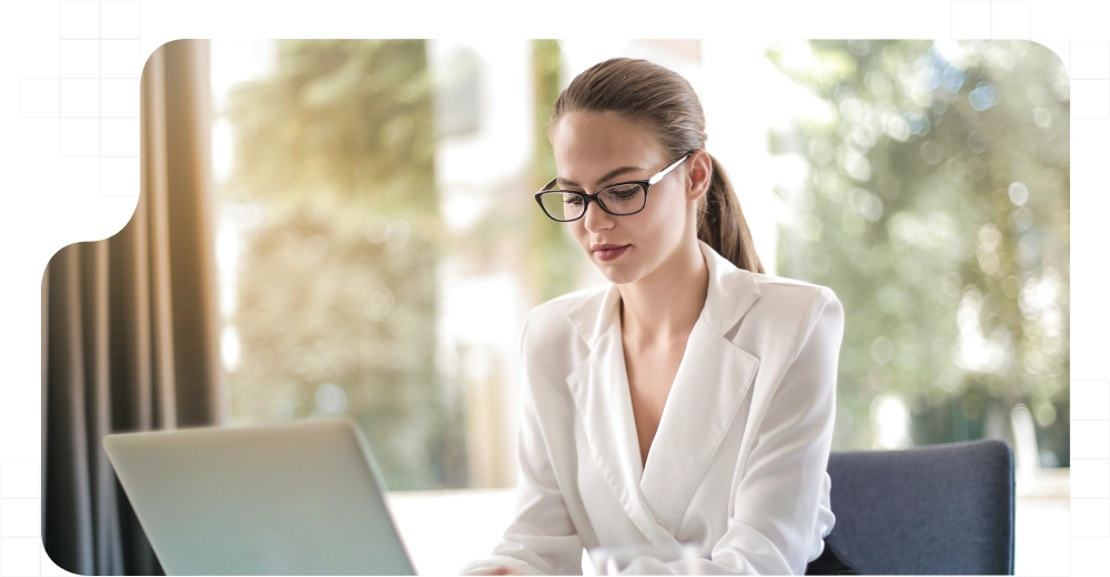 Woman working with a laptop