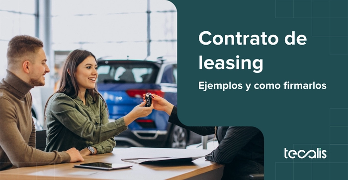 Una pareja firmando un contrato de leasing