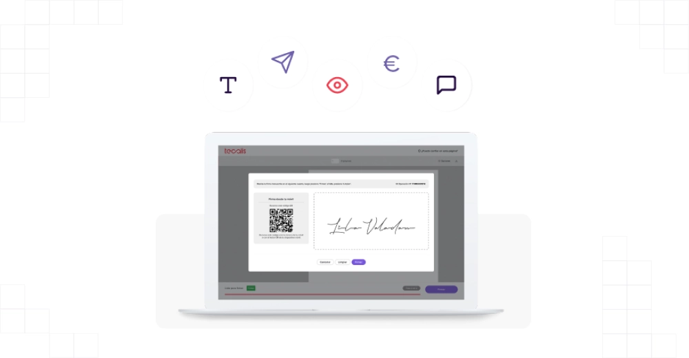 Online Signature in laptop screen
