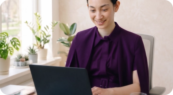 Professional managing the long-term validation of a signature on a laptop.